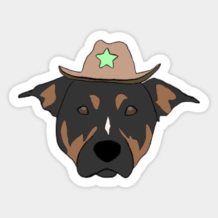 Dog wearing cowboy hat Sticker